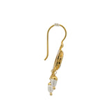 Boucles d'oreilles dorées tortue en labradorite et perles de culture
