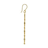 Boucles d'oreilles dorées longues labradorite