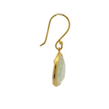 Boucles d'oreilles dormeuses dorées en prehnite