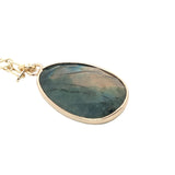 Collier doré labradorite ovale facettée 50 cm