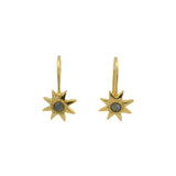 Boucles d'oreilles dorées soleil labradorite