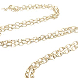 Collier doré croix baroque en pierre de lune 60 cm