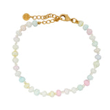 Bracelet doré en perles pastel
