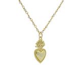 Collier santa maria doré pierre de lune et coeur 50cm
