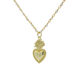 Collier santa maria doré pierre de lune et coeur 50cm