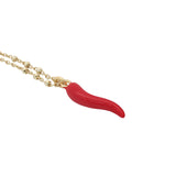 Collier doré piment fin rouge 42 cm