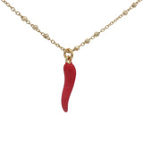 Collier doré piment fin rouge 42 cm
