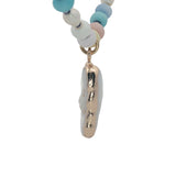 Collier doré nacre perles pastel et perles de culture 75 cm