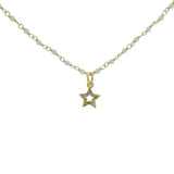 Collier santa maria doré préhnite et étoile 38cm
