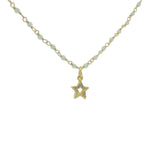 Collier santa maria doré préhnite et étoile 38cm