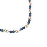 Collier doré avec duo lapis lazulis 60 cm