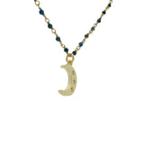 Collier santa maria doré lapis lazulis et lune 70 cm