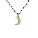 Collier santa maria doré lapis lazulis et lune 70 cm