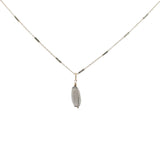 Collier doré quartz fumé ovale facetté 42 cm