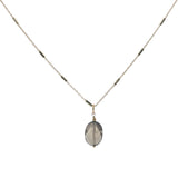 Collier doré quartz fumé ovale facetté 42 cm