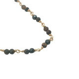 Collier doré avec duo oeil de tigre 60 cm