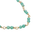 Collier doré avec duo onyx verte 60 cm