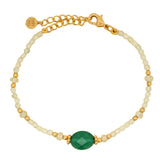 Gold and stone bracelet