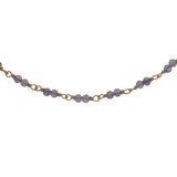 Coller doré avec duo améthyste 60 cm