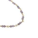 Coller doré avec duo améthyste 60 cm