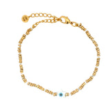 Bracelet doré étoile de David en nacre avec disques dorés