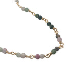 Collier doré avec duo tourmaline 60 cm