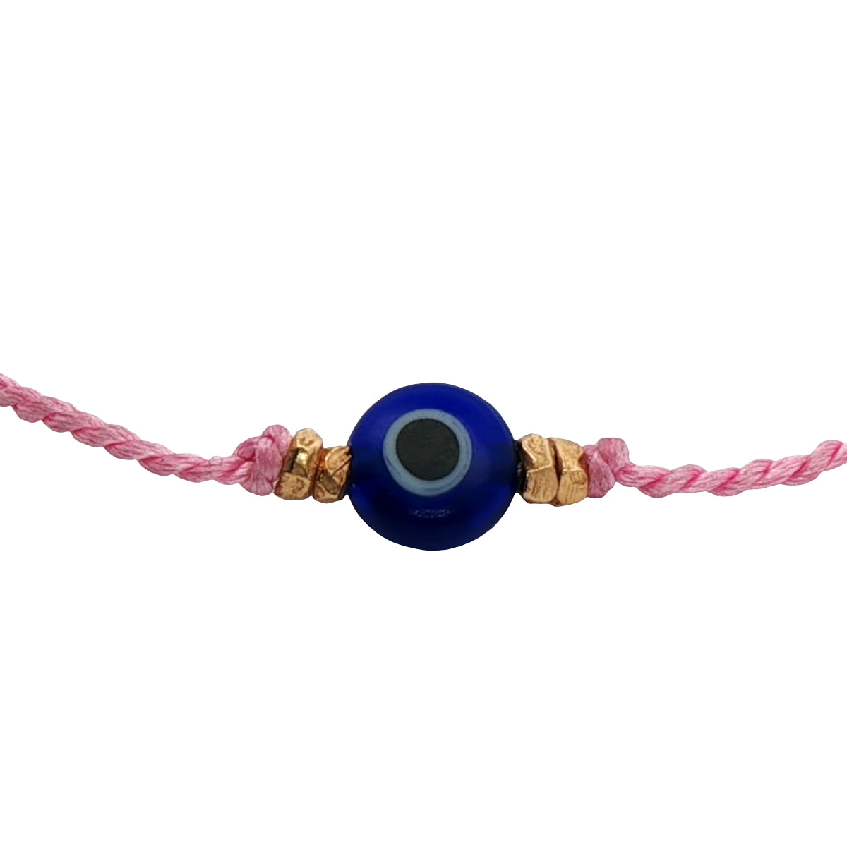 Pink cord chain bracelet and talismans