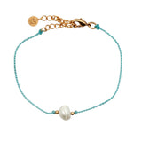 Turquoise chain cord bracelet and talismans