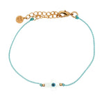 Turquoise chain cord bracelet and talismans