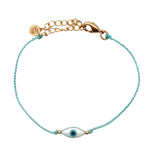 Turquoise chain cord bracelet and talismans