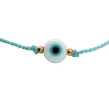 Turquoise chain cord bracelet and talismans
