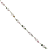 Collier doré perle de culture, tourmaline et quartz rose 60 cm