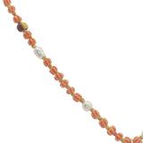 Collier doré perles de culture avec perles colorées 75 cm