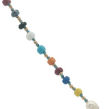 Collier doré perles de culture et perles colorées 46 cm