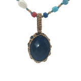 Collier doré Johri bazaar en lapis lazulis perles de culture et colorées 46 cm