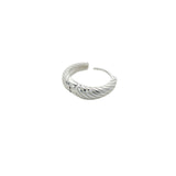 Mini créole fermée striée argent 925 16 mm