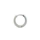 Mini créole fermée striée argent 925 16 mm