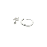 Mini créole fermée argent 925 pampille avec zircons navette