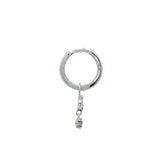 Mini créole fermée argent 925 pampille avec zircons navette