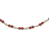 Collier doré avec duo onyx rouge 60 cm