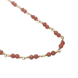 Collier doré avec duo onyx rouge 60 cm