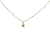 Collier doré fleur zircon 38 cm