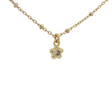 Collier doré fleur zircon 38 cm