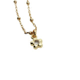 Collier doré fleur zircon 38 cm
