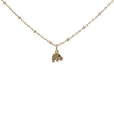 Collier doré éléphant zircons 38 cm