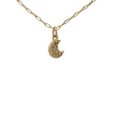 Collier doré lune zircons 38 cm