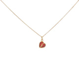 Gold broken heart and stone necklace
