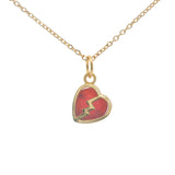 Gold broken heart and stone necklace
