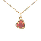 Gold broken heart and stone necklace