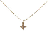 Collier doré croix zircons 38 cm